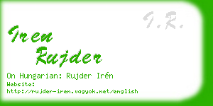 iren rujder business card